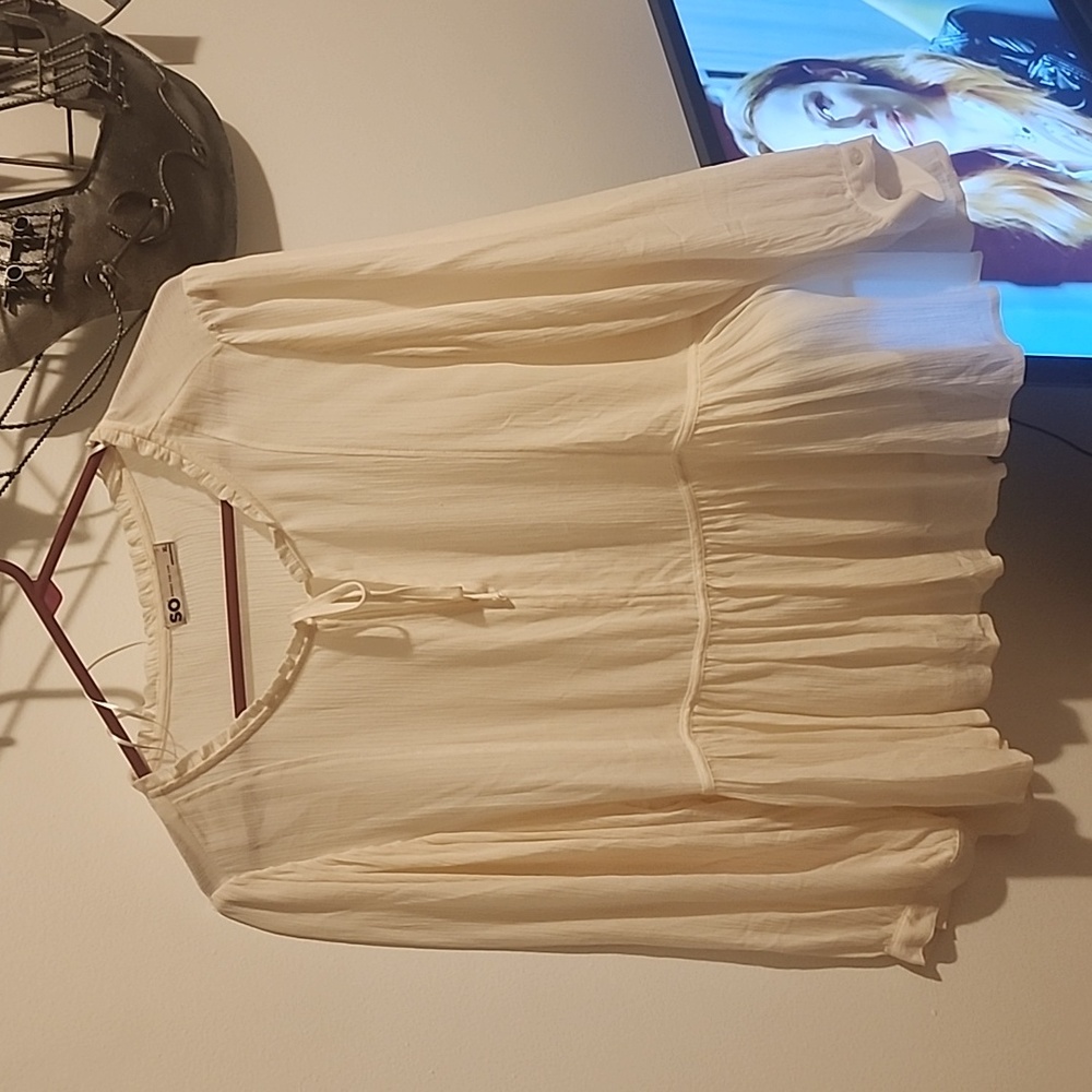 Womans thin sheer dress blouse
